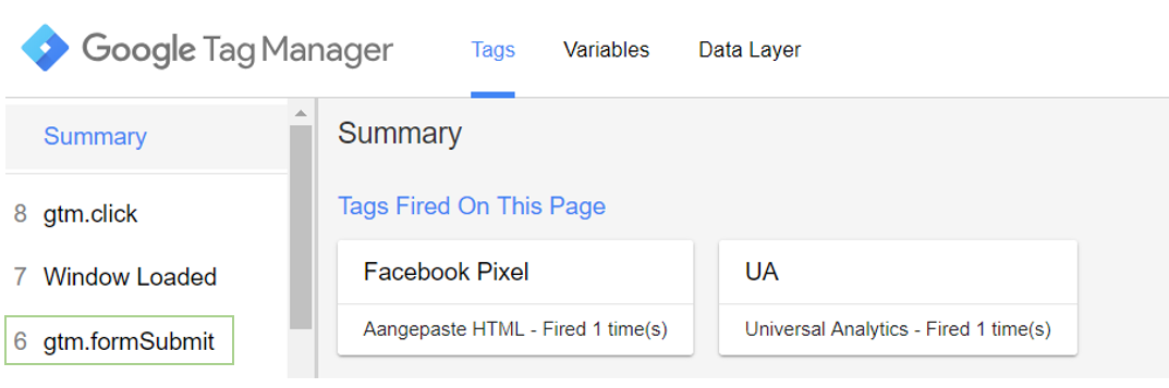 Google Tag Manager Console 
